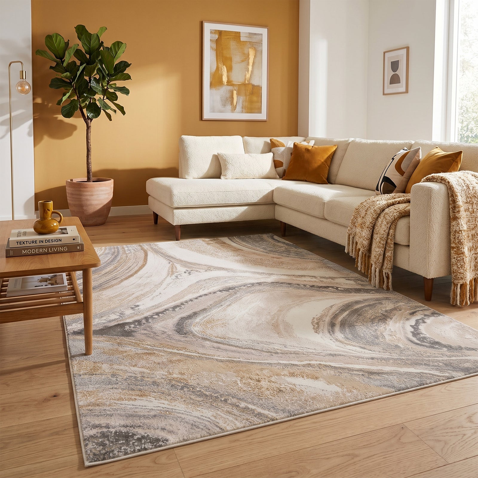 Marble Rug - Leonore Noce Cream/Brown