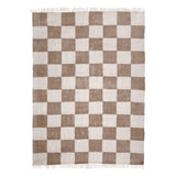 Checkerboard Rug - Blox Fringe Beige