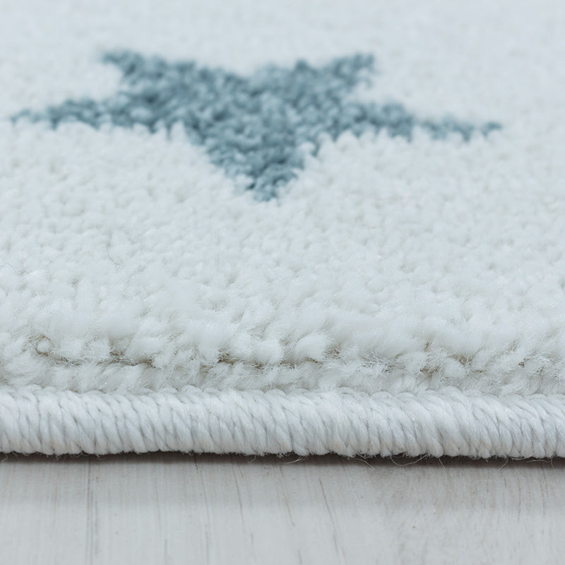 Round children's floor rug - Fleurtje Dino Blue