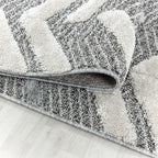 Scandinavian floor rug - Pitea Panel Grey/Cream