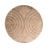 Round High Pile Rug - Carvy Arches Taupe