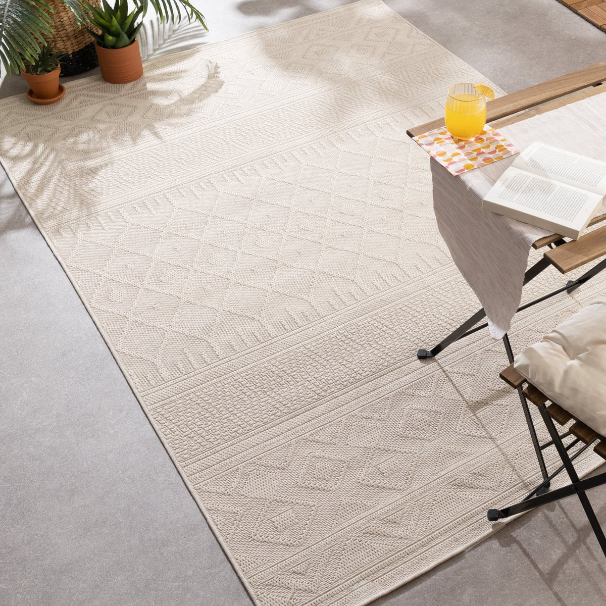 Indoor Outdoor Rug - Dunes Geo Cream