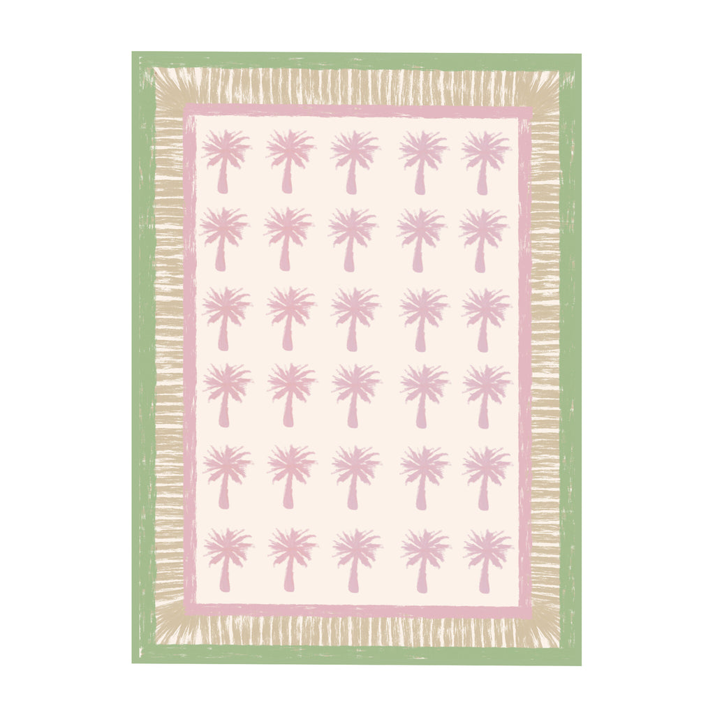 Outdoor Rug - Oasis Palm Pink/Green