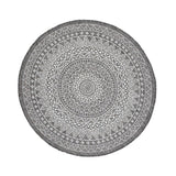 Round Outdoor Rug - Summer Azteca Grey
