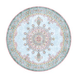 Round Vintage Rug - Lily Medallion Light Blue