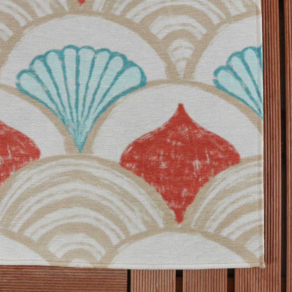Outdoor Rug - Oasis Shell Blue/Red