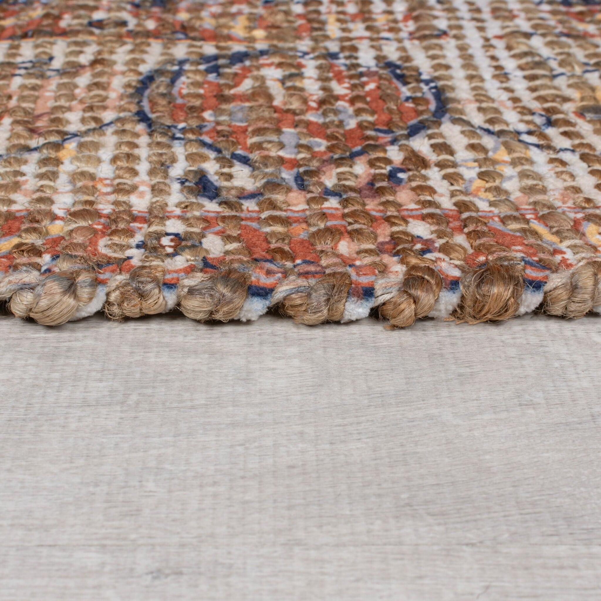 Jute floor rug - Mauro Vintage Brown/Blue