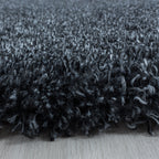 Round High-Pile Floor Rug - Fuzzy Anthracite