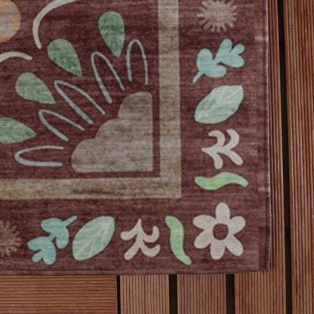 Outdoor rug - Maui Border Brown