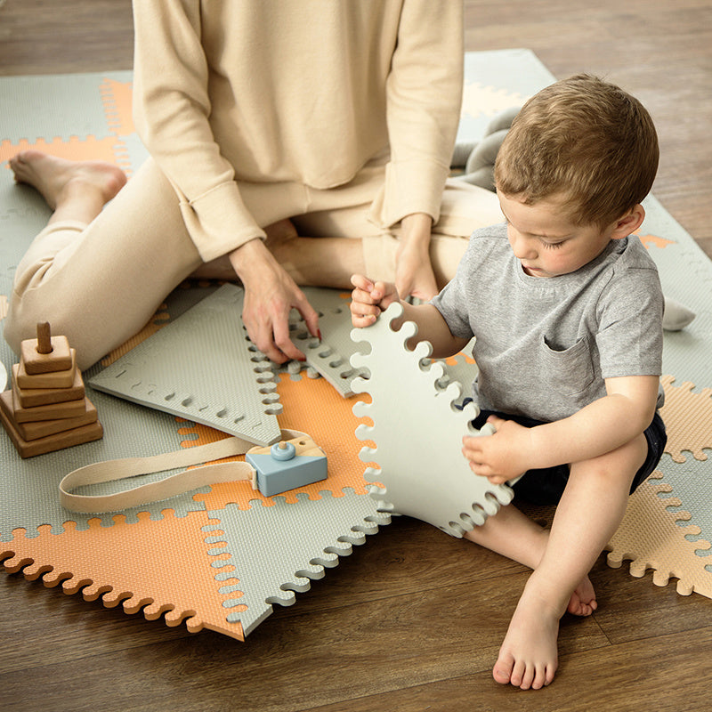 Foam Puzzlematte - Joy Hygge Grau/Terrakotta