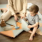 Foam Puzzlematte - Joy Hygge Grau/Terrakotta