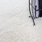 Round High-Pile Rug - Life Cream/White