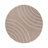 Round Indoor & Outdoor Rug - Sierra Curves Beige/Cream