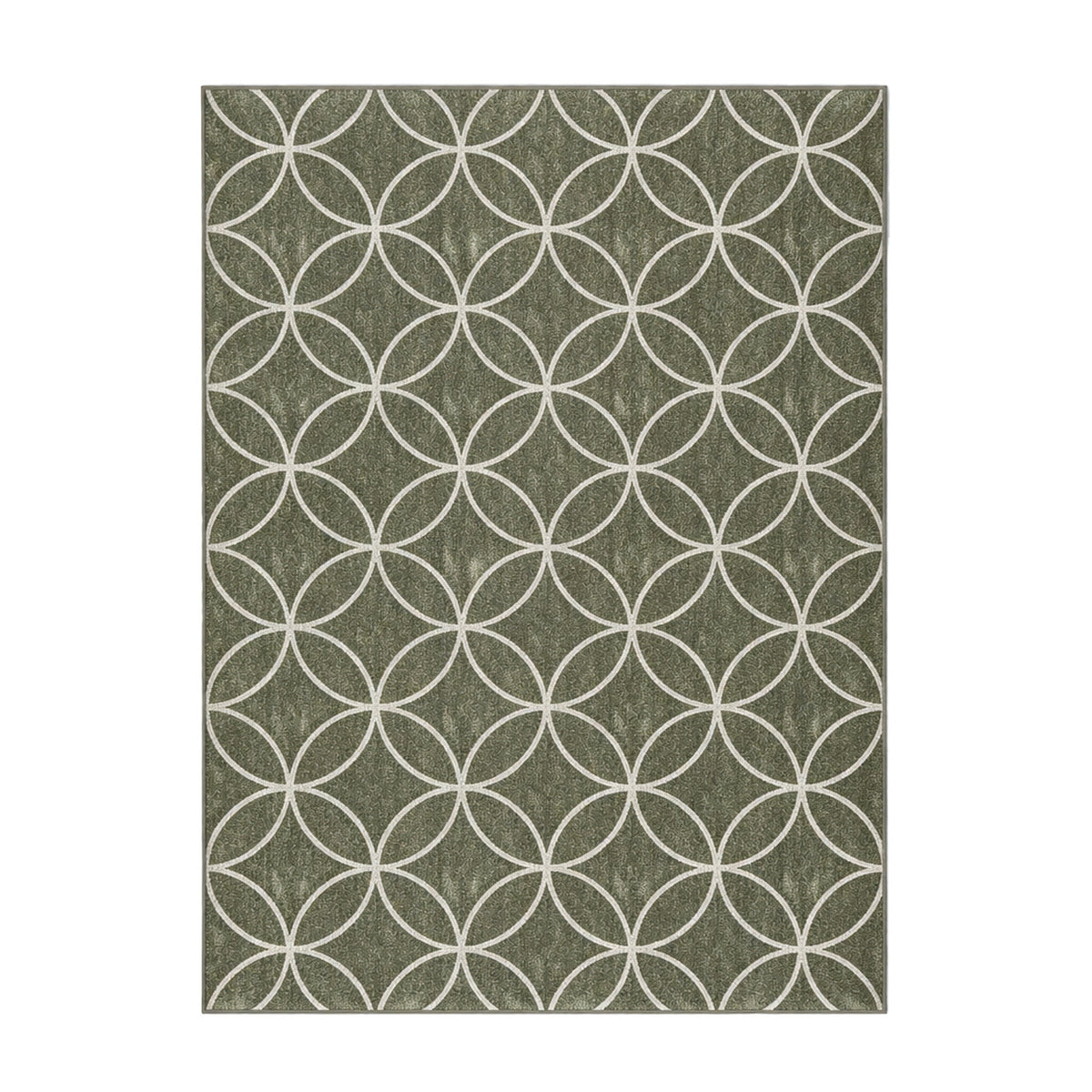 Geometric Outdoor Rug – Faro Ripple Green/White