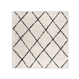 Square High Pile Rug - Grand Lines Cream/Black