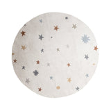 Round Washable Kids Rug - Ravi Stars Multicolour