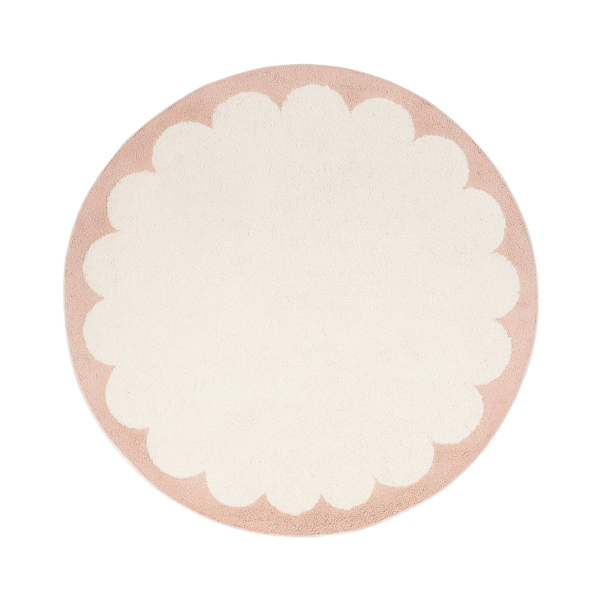 Round Washable Rug – Myrre Pink/White