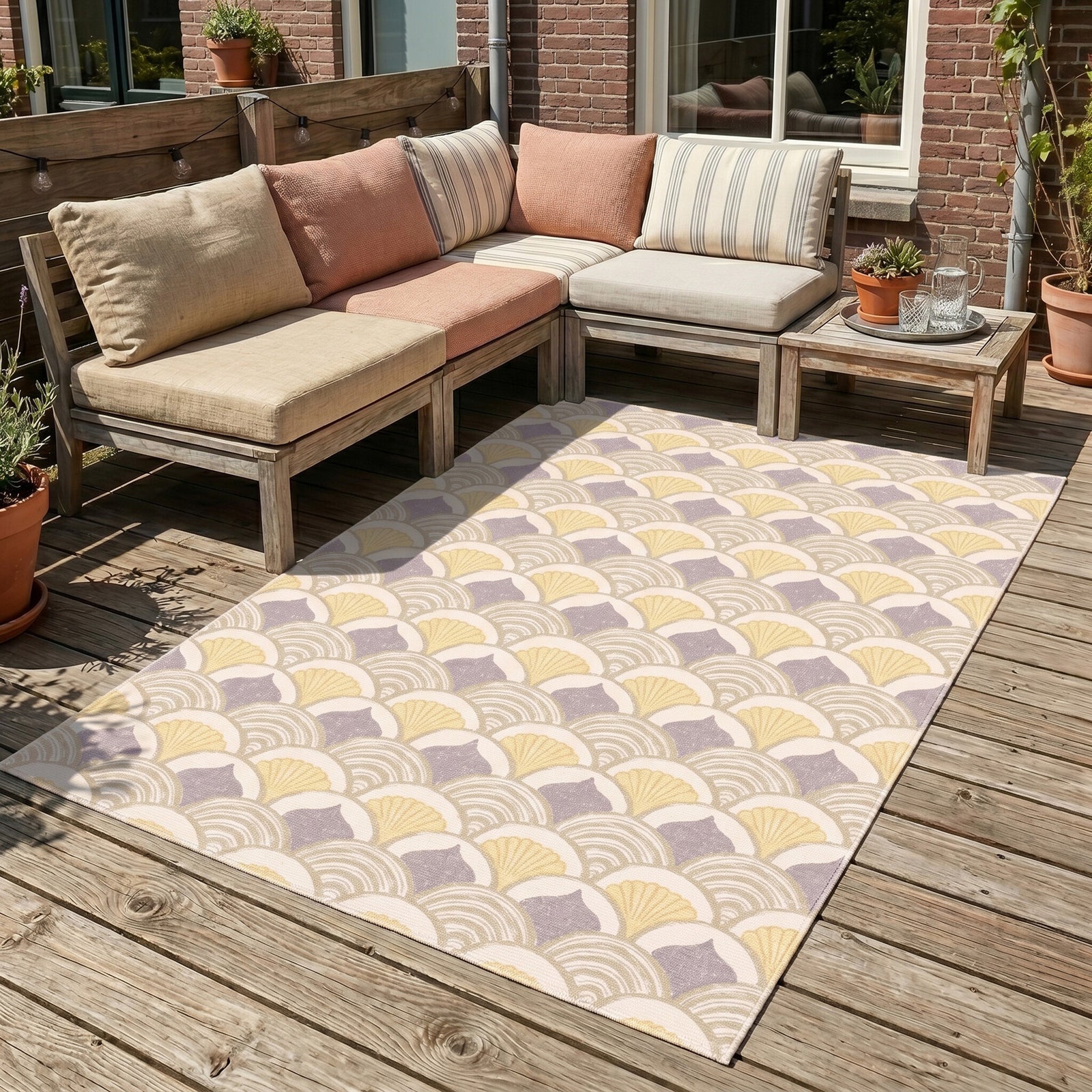 Outdoor Rug - Oasis Shell Yellow/Lilac