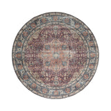Round Indoor Outdoor Rug - Kairo Medallion Burgundy