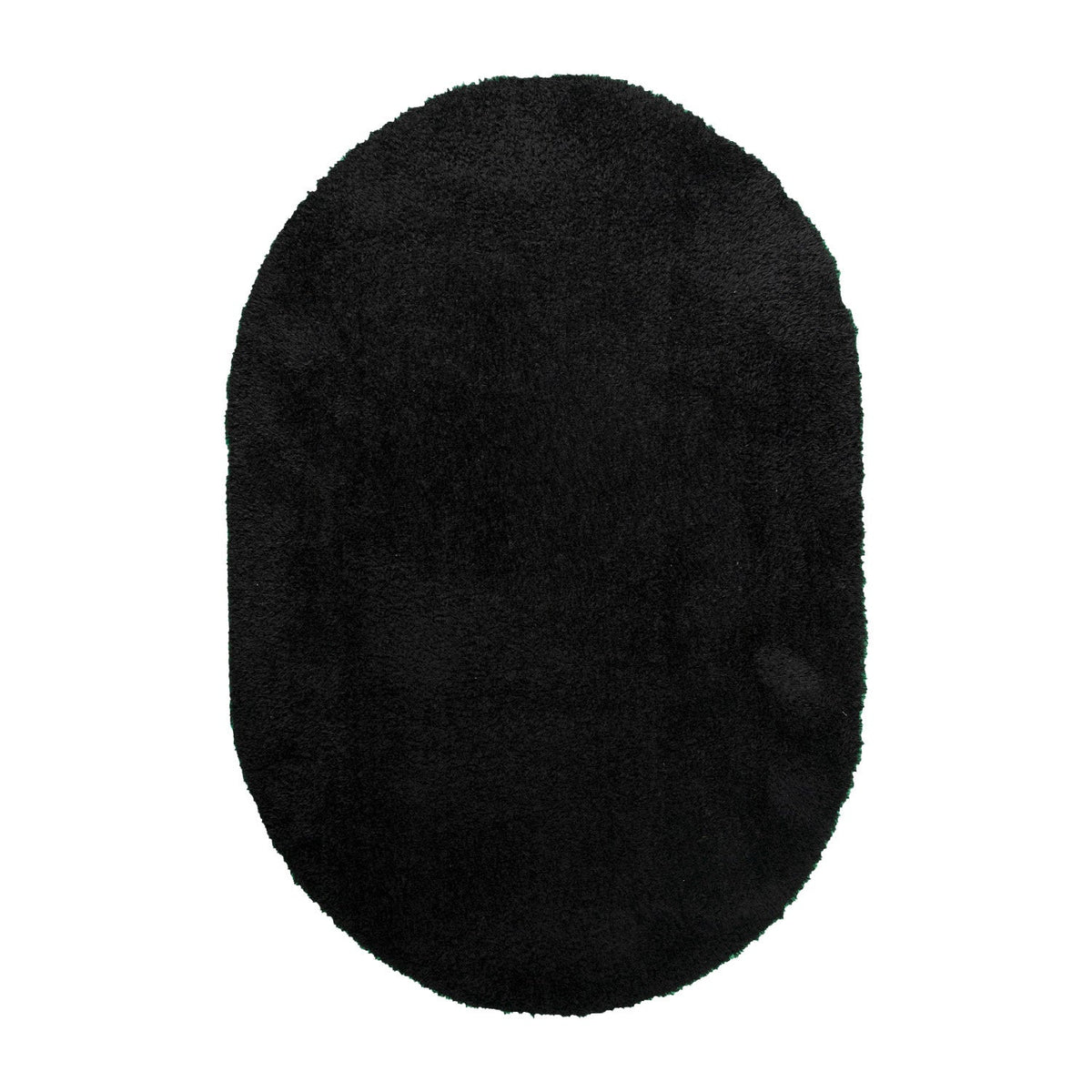 Oval Shaggy Rug - Blaze Black