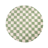 Round Retro Rug - Gambit Green/White