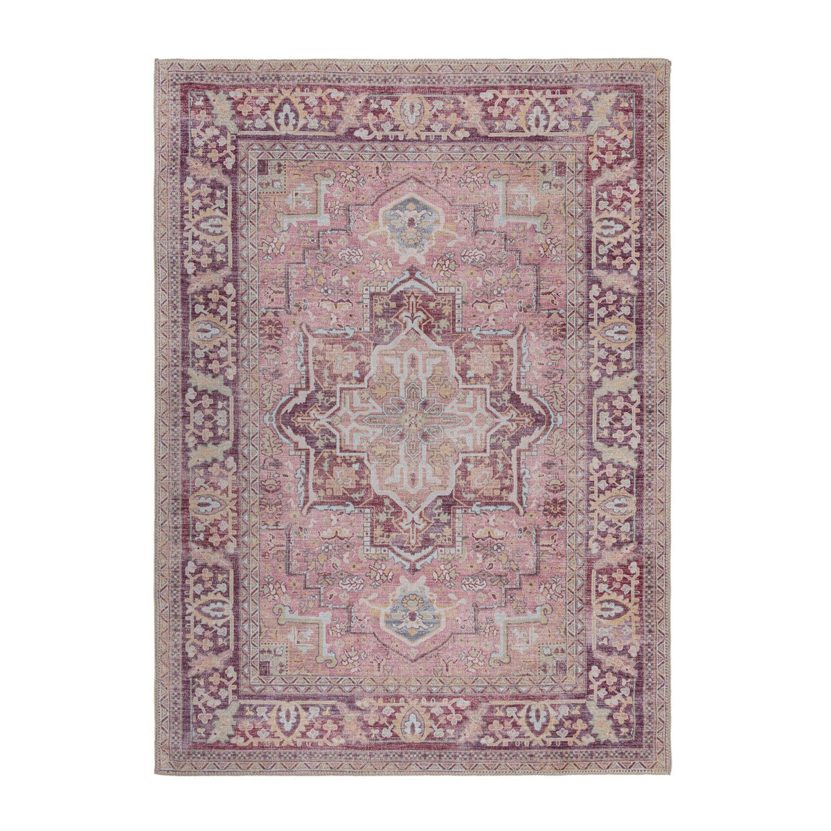 Washable floor rug - Reido Traditional Pink