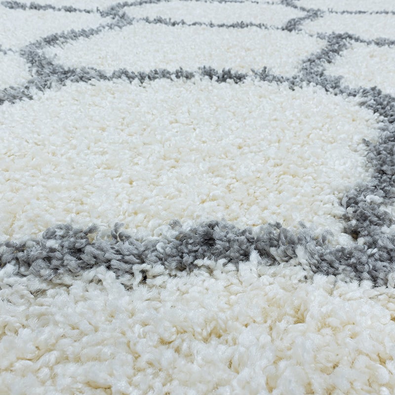 Round Berber Floor Rug - Agadir Circle Cream/Grey