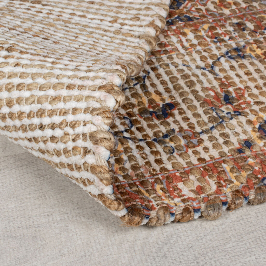 Jute floor rug - Mauro Vintage Brown/Blue