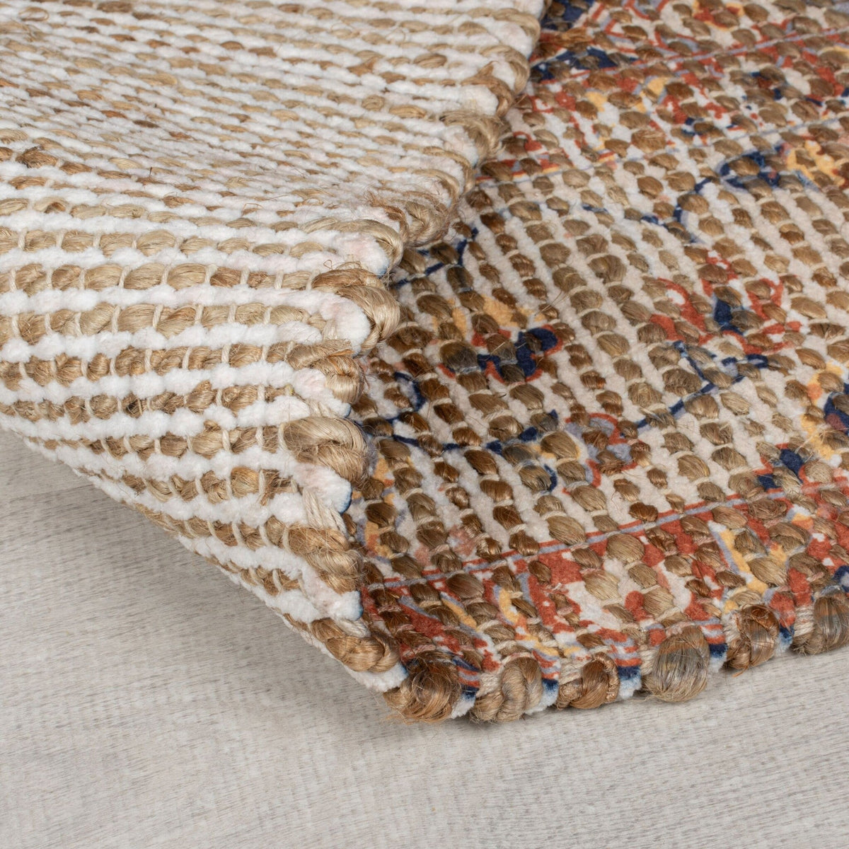 Jute floor rug - Mauro Vintage Brown/Blue