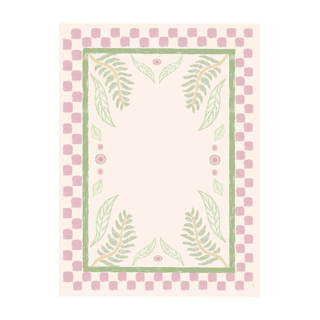 Outdoor Rug - Oasis Leaves Pink/Green