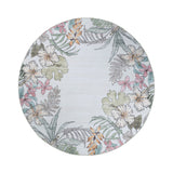 Round outdoor rug flowers - Poppy Cream