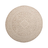 Round Jute Outdoor Rug - Atlas Aztec Brown/Cream