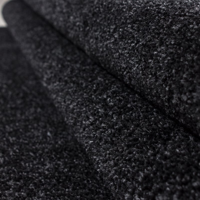 Round low-pile floor rug - Asa Anthracite