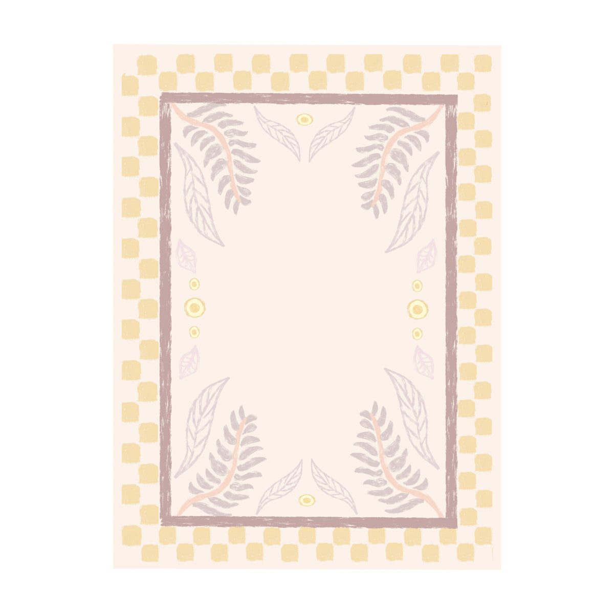 Outdoor Rug - Oasis Leaves Yellow/Lilac