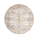 Round Vintage Outdoor Rug - Santo Flora Light Grey