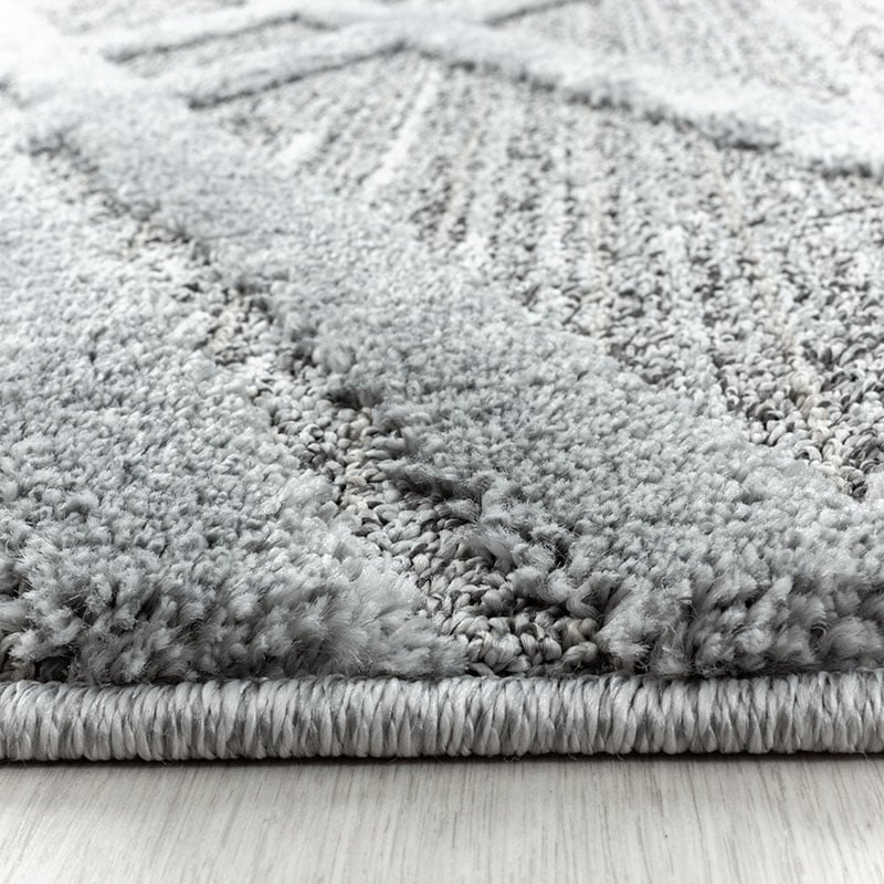 Round Scandinavian Rug - Pitea Double Grey