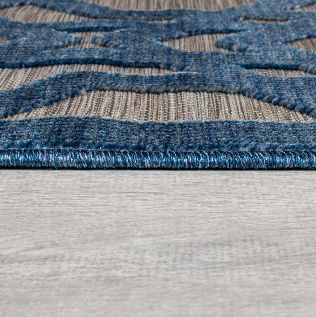Round Outdoor Rug - Piatto Oro Blue