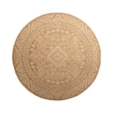 Round Jute Outdoor Rug - Mavi Medallion Brown/Cream