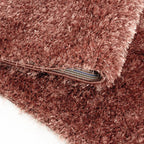 Round high-pile floor rug - Blushy Terra/Brown