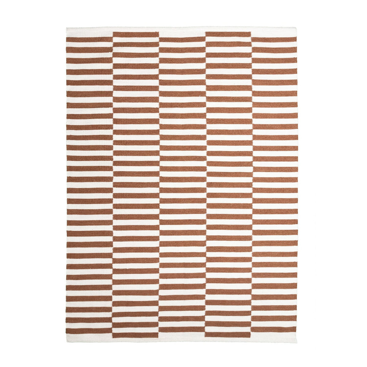 Striped Modern Rug - Dazzle Blocks Brown/White