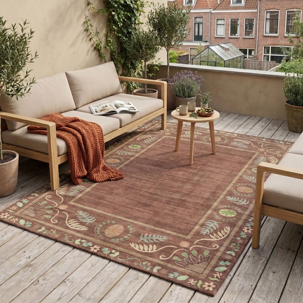Outdoor rug - Maui Border Brown
