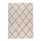 High Pile Rug - Grand Lines Cream/Blue