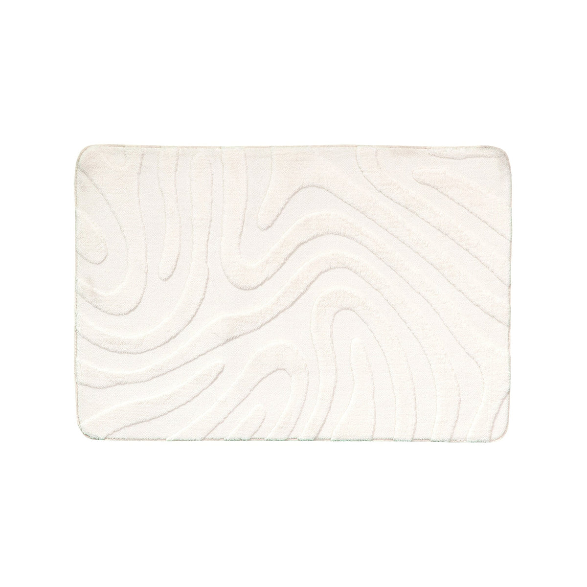 Bathroom Rug - Cassie Shapes White