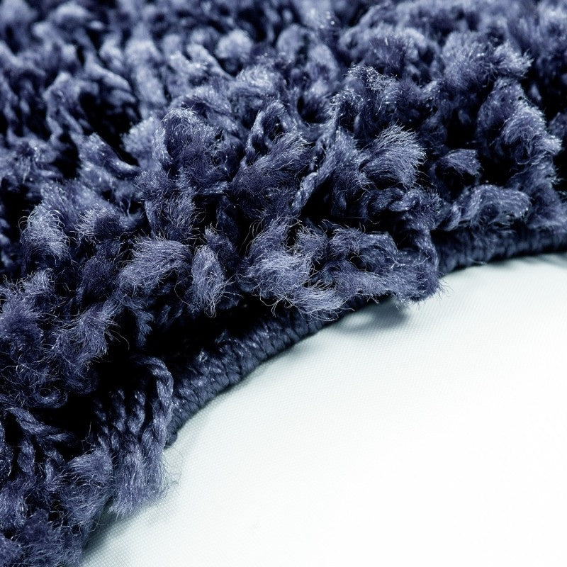 Round High-pile floor rug - Edge Blue