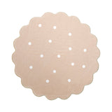 Round Kids Room Rug - Cloudy Dots Beige