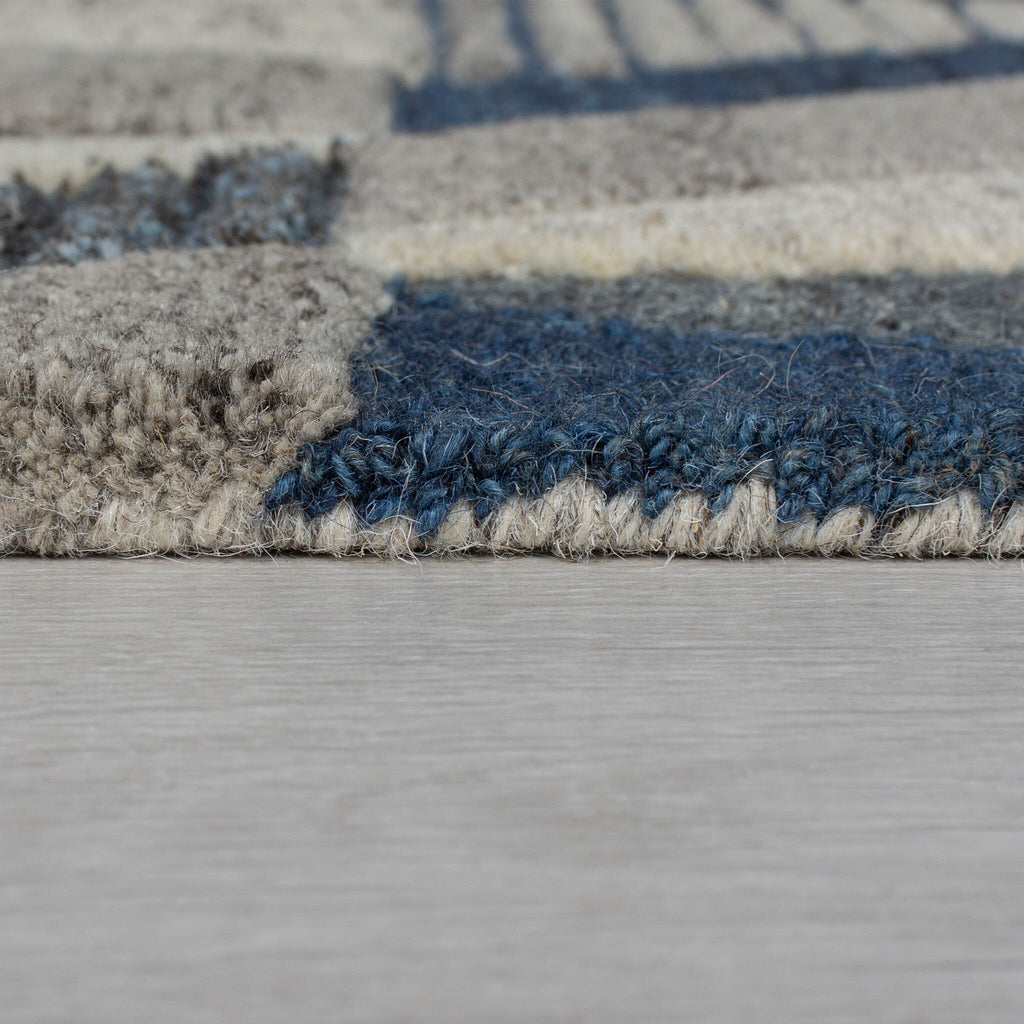 Graphic floor rug - Mado Asher Grey/Blue