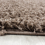 Round High-Pile Floor Rug - Life Mocha