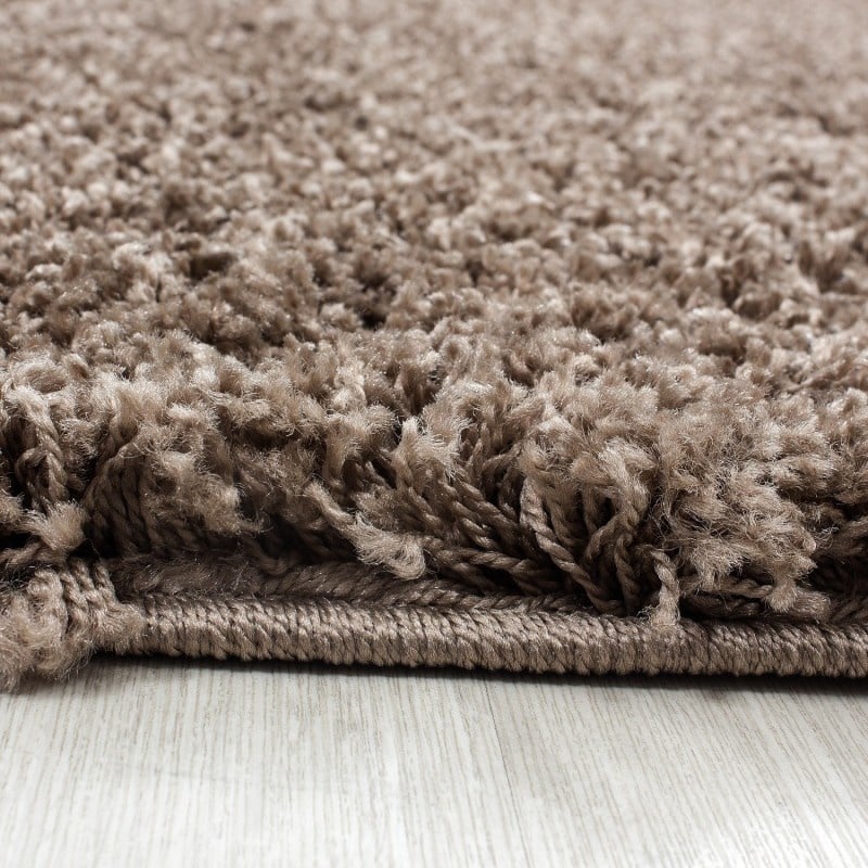 Round High-Pile Floor Rug - Life Mocha