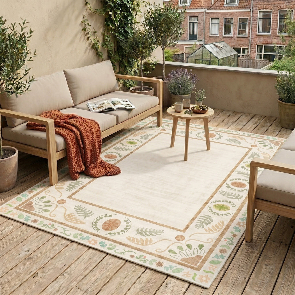 Outdoor rug - Maui Border White