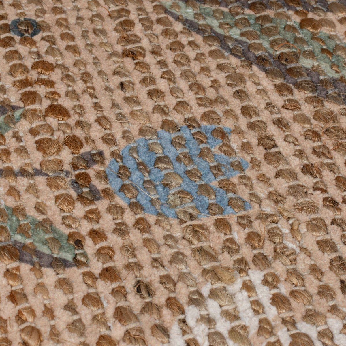 Jute floor rug - Amilio Floral Natural
